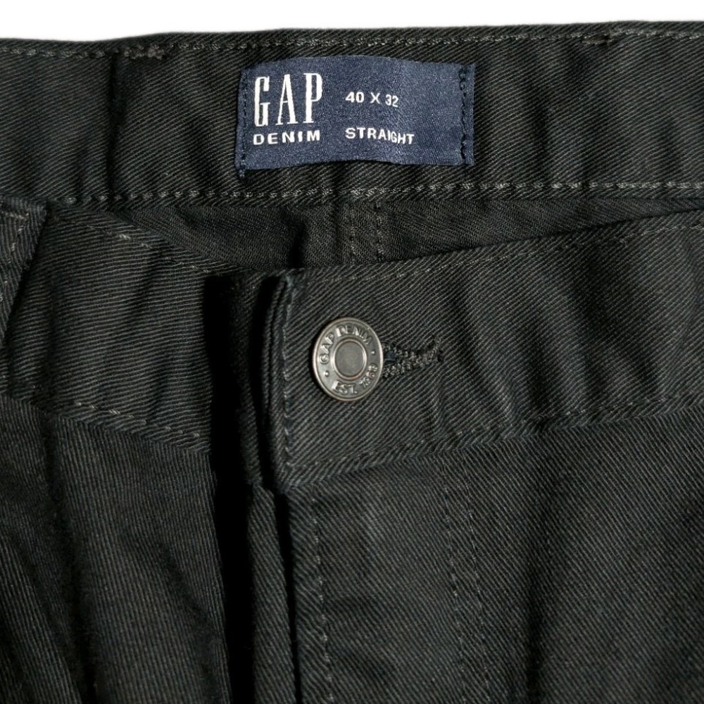 Gap Jeans Size 40x32 Mens Straight Mid Rise Dark Wash Black Denim - Picture 3 of 10